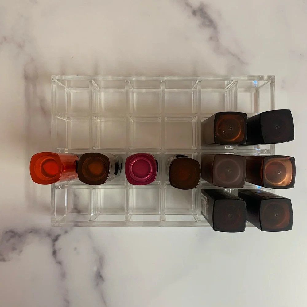 Clear Acrylic Lipstick Holder Makeup Organization Storage